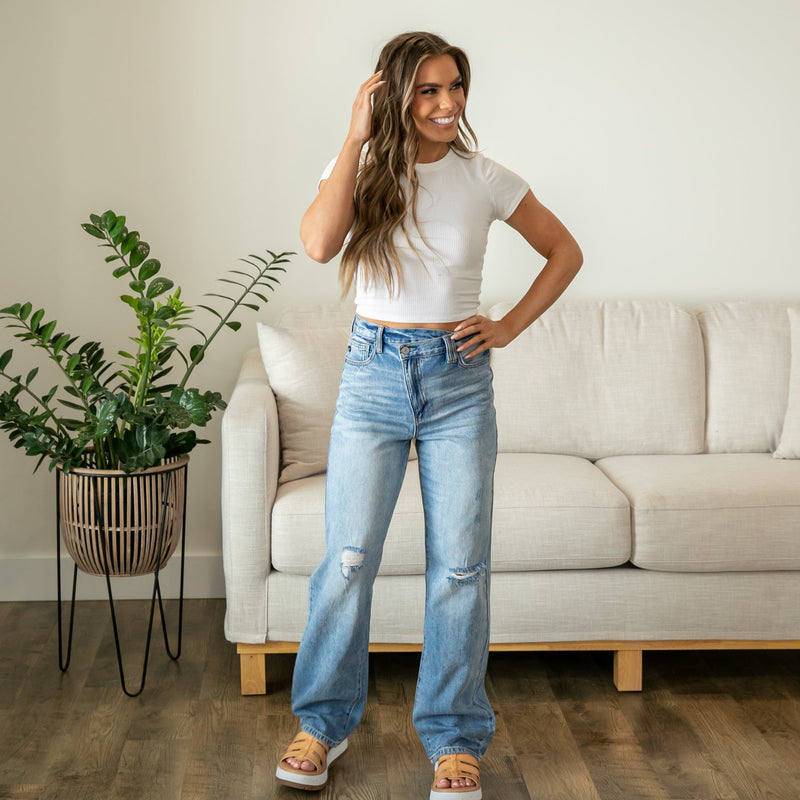 KanCan 90s Wide Leg Straight Jeans