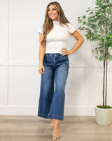 Risen Wide Leg Dark Jeans