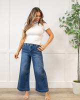 Risen Wide Leg Dark Jeans