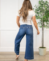 Risen Wide Leg Dark Jeans