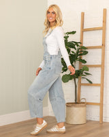 KanCan Relaxed Barrel Overalls