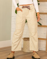 Calah Stripe Pants - Oatmeal