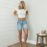 KanCan Mid Rise Relaxed Bermuda Shorts