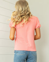 Josie Ribbed Top - Coral