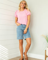 Josie Ribbed Top - Pink