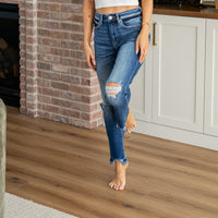 KanCan High Rise Chewed Hem Jeans