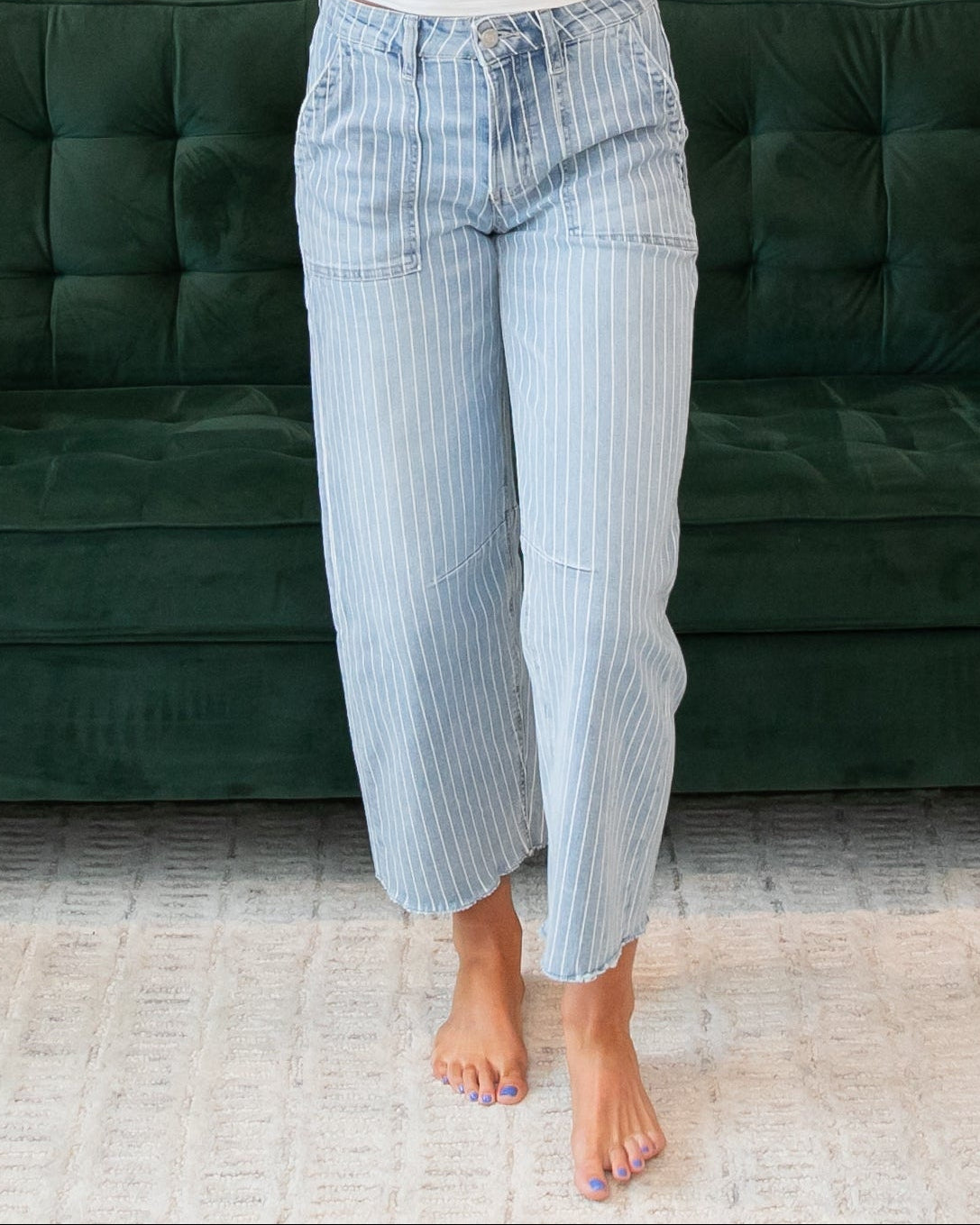 Vervet Stripe Barrel Jeans