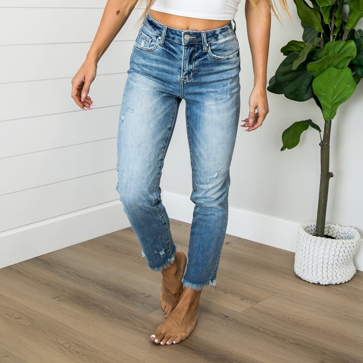 Risen High Rise Relaxed Skinny Jeans