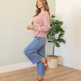 KanCan High Rise Crop Wide Hem Jeans