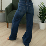 Risen High Rise Classic Dark Wide Leg Jeans