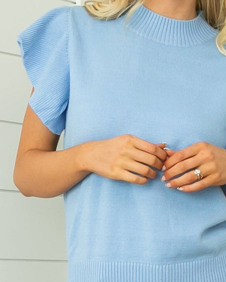 Becky Knit Top - Blue