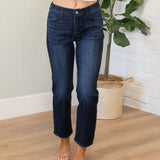 KanCan Mid Rise Dark Wash Straight Jeans