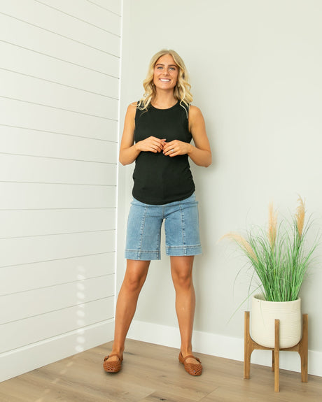 Collins Ribbed Tank - Black