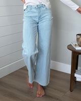 KanCan High Rise Stripe Wide Leg Jeans