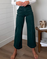 Risen Hunter Green Cropped Jeans
