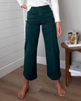 Risen Hunter Green Cropped Jeans