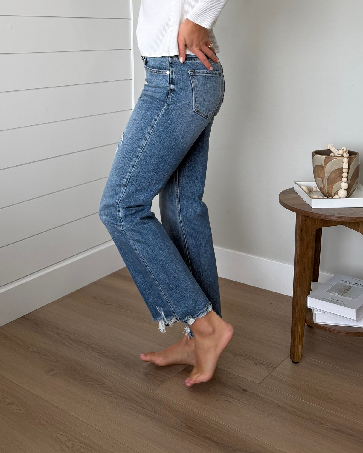 KanCan Mid Rise True Straight Jeans