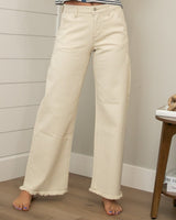 KanCan Cream Wide Leg Jeans