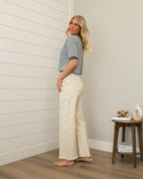 KanCan Cream Wide Leg Jeans