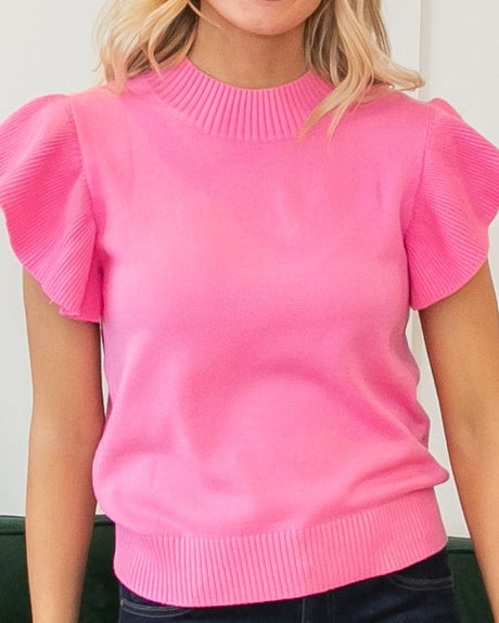 Becky Knit Top - Pink