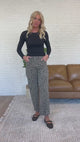 Risen Mid Rise Leopard Barrel Jeans